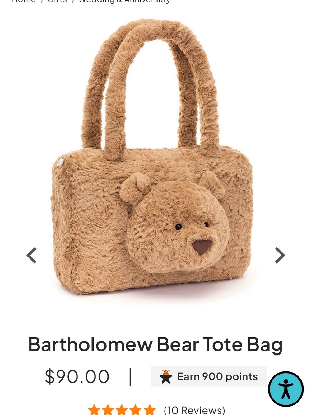 Jellycat Bartholomew Bear Tote Bag